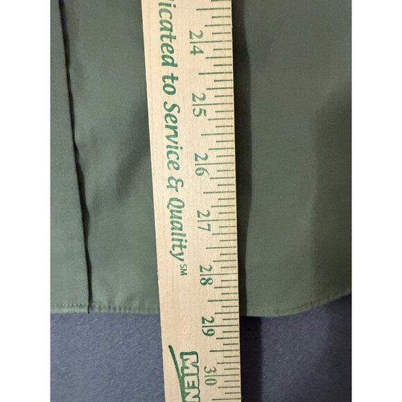 L.L.Bean Mens Wrinkle Resistant Short Sleeve Button-Up Shirt L Green - Picture 4 of 5
